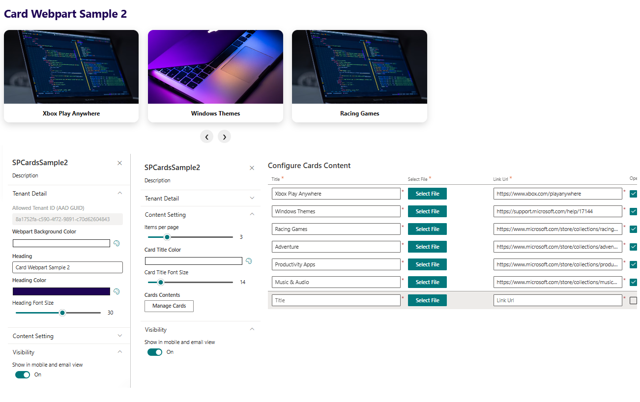 SharePoint Trending App SPFX Webpart Config